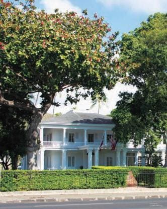 リリウオカラニ女王の邸宅だったワシントン・プレイス。彼女の死後、2002年までは知事公舎として使用された。現在は博物館