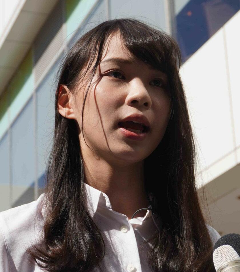 アグネス・チョウ／1996年生まれ。2014年の民主化デモ「雨傘運動」では「女神」と呼ばれた。香港衆志常務委員。昨年のデモでは香港当局に拘束された　（ｃ）朝日新聞社