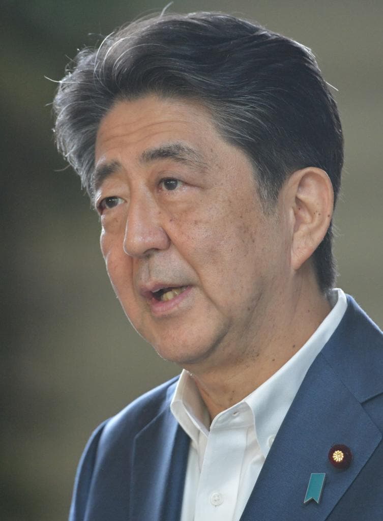 辞意を表明した安倍首相(ｃ)朝日新聞社