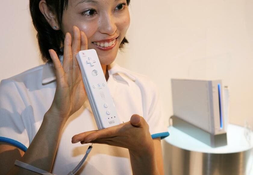 任天堂「Ｗｉｉ」の発表会で。激しい“次世代競争”の幕開けとなったが…（ｃ）朝日新聞社