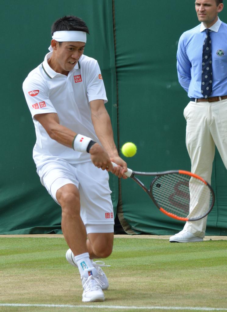 錦織圭選手。試合後の英語のインタビューを英語勉強に役立てると、楽しく学べる（写真／朝日新聞社）