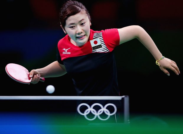 今大会好調の福原愛は4強入りを懸けて準々決勝に臨む。（写真:Getty Images）