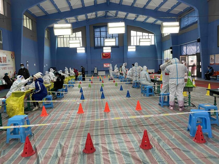 瀋陽市のＰＣＲ検査会場の一つ。新型コロナウイルスの感染拡大を受け、各地で大規模な検査が繰り返されている（撮影／金順姫）
