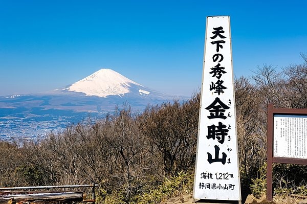 金時山山頂から望める美しい富士山