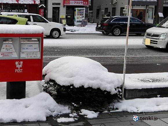 けさの札幌　こんもり積雪　撮影：日本気象協会北海道支社　児玉晃