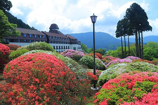 箱根 芦ノ湖畔にある山のホテル。5月からツツジが見頃