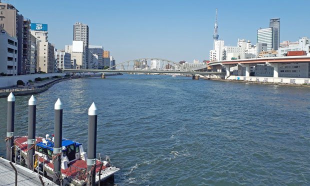 両国橋から見える隅田川。都内には複数の河川が流れる