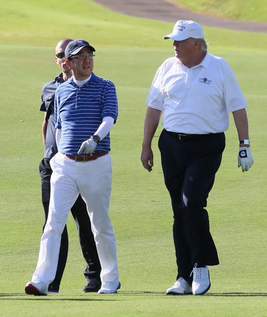 トランプ大統領とのゴルフが自慢の安倍首相　（ｃ）朝日新聞社
