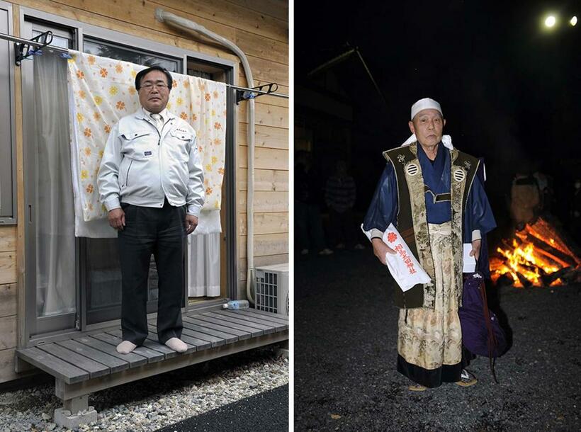 2012年4月26日 福島県田村市三春町中妻（左）、2012年7月24日 岩手県大船渡市赤崎町蛸ノ浦（撮影：田代一倫）