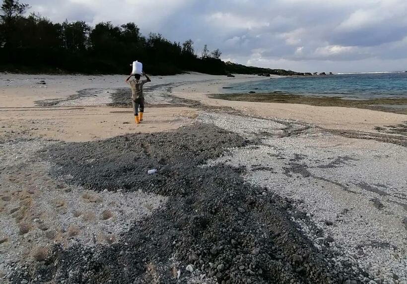 鹿児島県・徳之島の海岸に打ち上げられた軽石（写真：宮出博史さん提供）