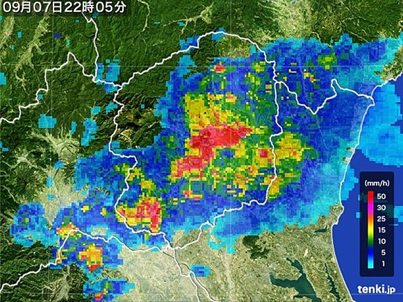 栃木県で大雨