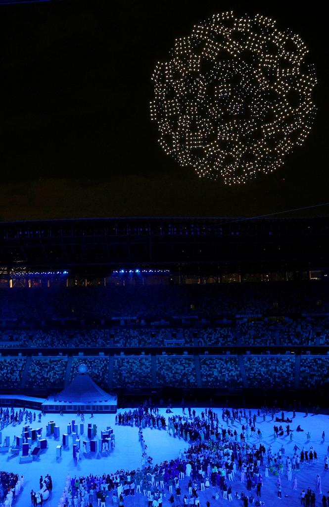 東京五輪の開会式をはじめ、ほとんどの会場では無観客で競技が行われている／7月23日、国立競技場で　（ｃ）朝日新聞社