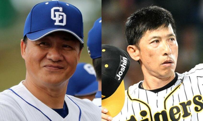 中日・与田剛監督(左)と阪神・矢野燿大監督(右) (c)朝日新聞社