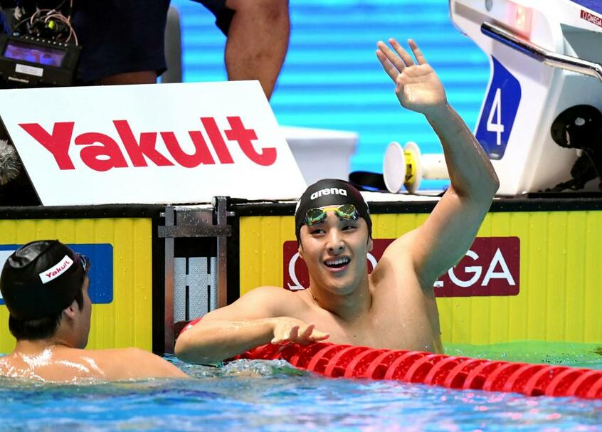 2019年7月、世界選手権の男子400メートル個人メドレーで優勝した瀬戸大也選手=(C)朝日新聞社