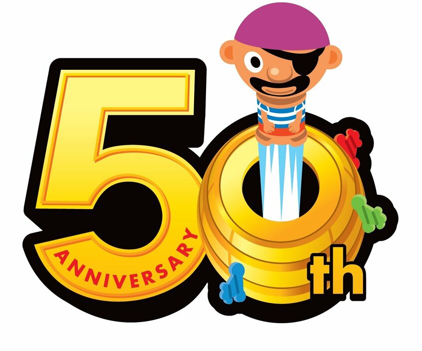 黒ひげ危機一発誕生50周年のロゴ(© TOMY)