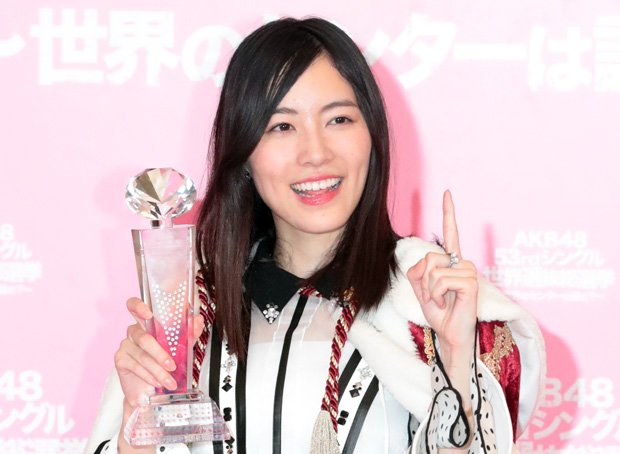 ＡＫＢ４８世界選抜総選挙で１位に輝いたＳＫＥ４８の松井珠理奈＝６月１６日　（ｃ）朝日新聞社