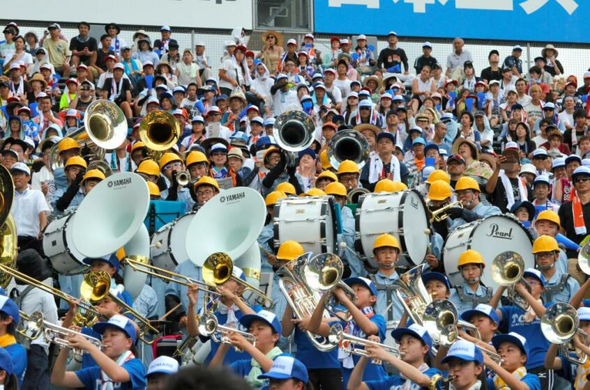 甲子園の人気を支えるアルプススタンドでの応援 (c)朝日新聞社