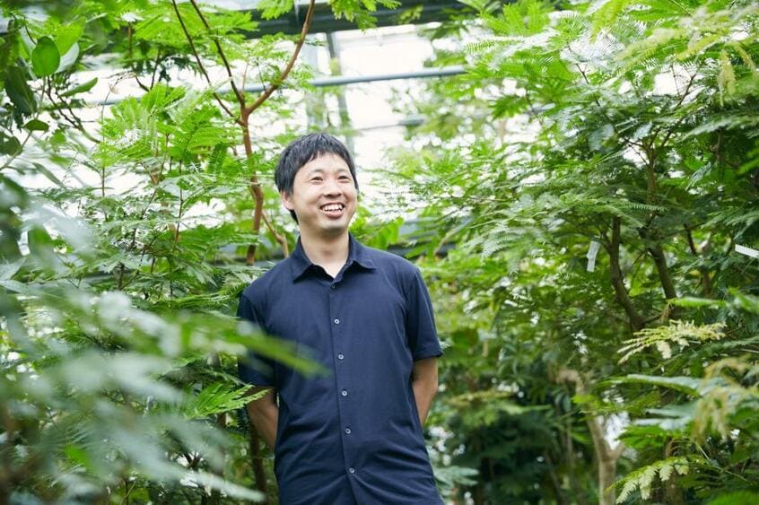 豊橋本社は農場を併設。手のひらサイズから見上げる高さのものまで、多種多様な植物が生い茂る様はジャングルのよう(撮影:西川知里 以下同)