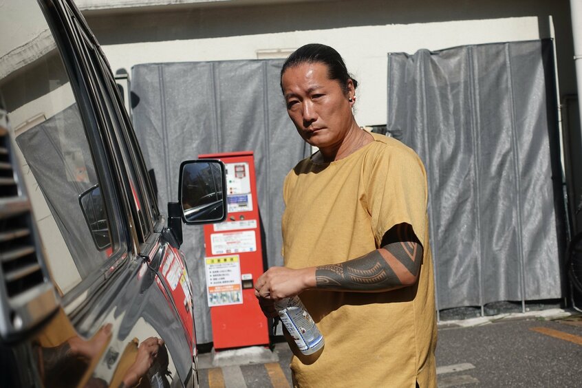 6月に直撃取材をしたときのキャンドル氏(撮影/上田耕司)