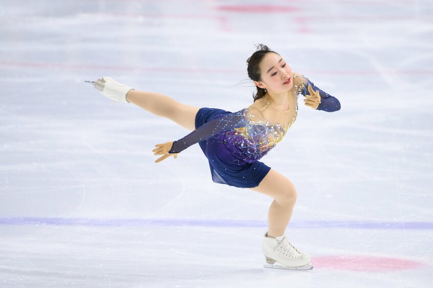 松生理乃(20):松生理乃は、浅田真央さんなどを育てた山田満知子コーチの下、地道に技術を磨いてきた。昨季の勢いを、五輪シーズンにつなげたい(撮影:今 祥雄)