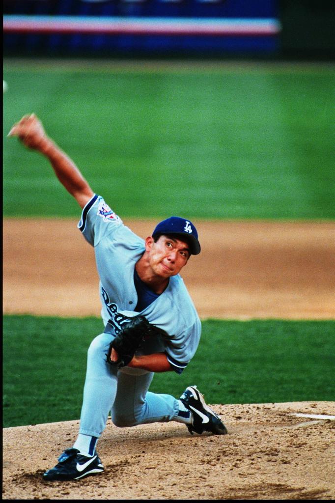 1995年、日本人初の球宴出場で先発した野茂英雄(C)朝日新聞社