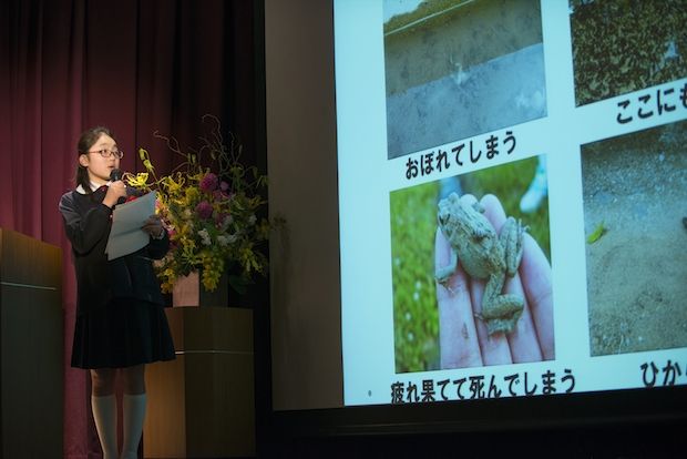 日本自然保護大賞授賞式でのプレゼン風景