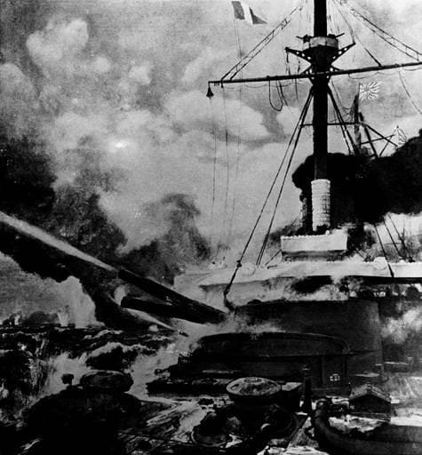 「皇国の興廃この一戦にあり」。日本海海戦で戦闘を開始する旗艦「三笠」