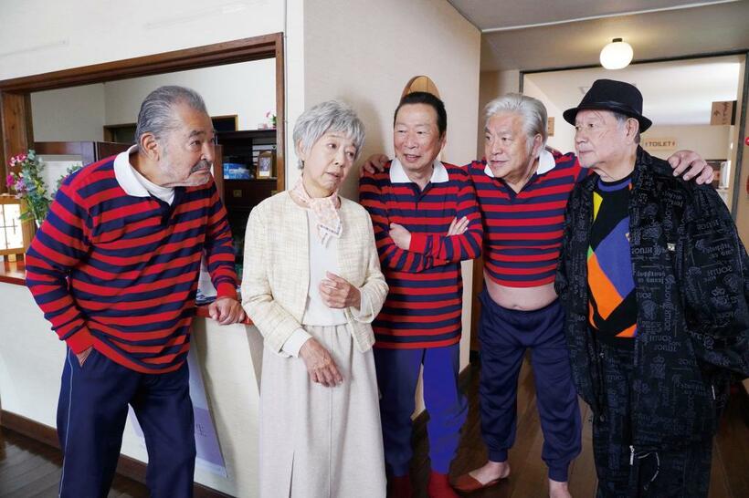 「それいけ！ゲートボールさくら組」元ラグビー部仲間を演じる石倉三郎、大門正明、森次晃嗣、小倉一郎もゲートボールで魅せる。5月12日から全国公開。（ｃ）2023「それいけ！ゲートボールさくら組」製作委員会