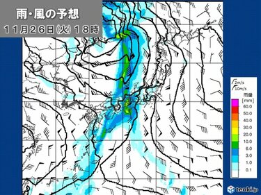 来週26日～27日は全国的に荒天　28日～29日は西回りで寒気襲来　寒暖差に注意