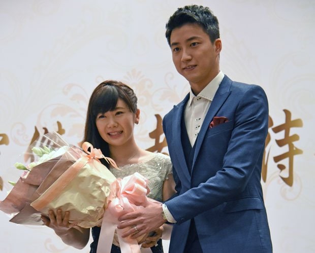 卓球の福原愛と江宏傑夫妻　（ｃ）朝日新聞社