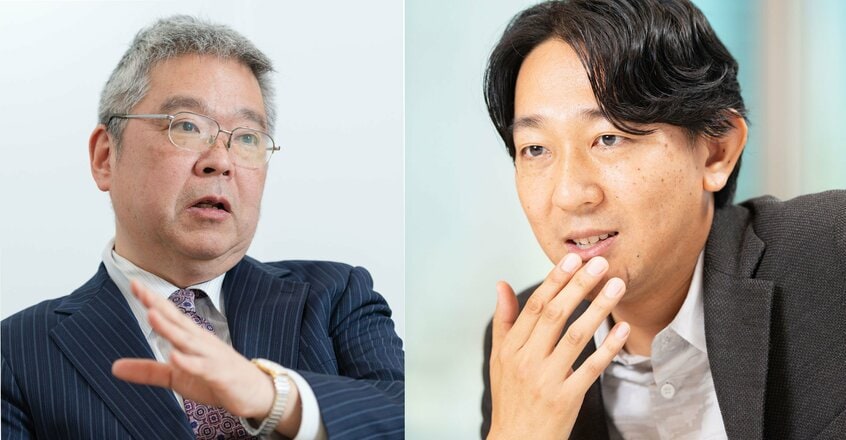 下山進さん(左)(撮影:写真映像部・和仁貢介)/塩田武士さん(撮影:高野楓菜)