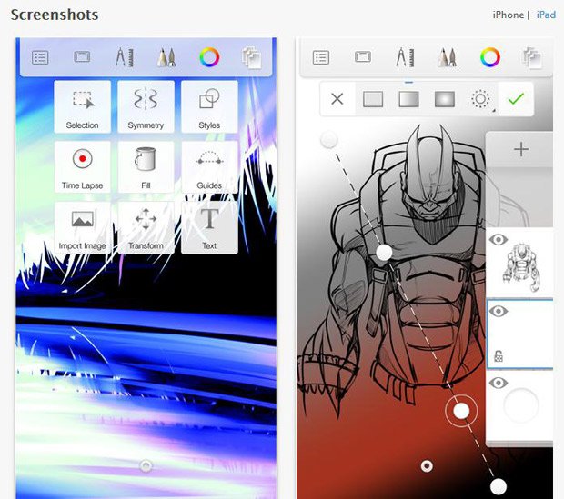 お絵描きアプリ「Autodesk SketchBook」(スクリーンショットより)