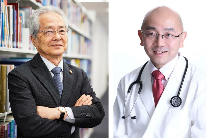 写真右は池袋大谷クリニックの大谷義夫医師、左は東京有明医療大学の本間生夫学長