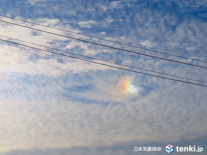 穴あき雲に出現した幻日