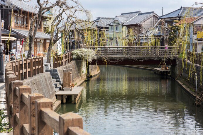 多くの映像作品やCMなどのロケ地となっている小野川沿いの佐原の町並み