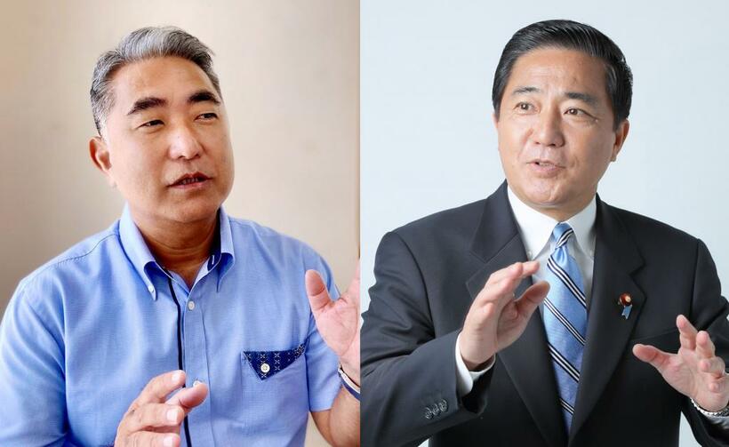 「辺野古」の見直しは進むのか。（右から）民主党政権でも問題にかかわった長島議員と地元選出の屋良議員は可能性と課題を指摘する（写真：本人提供）