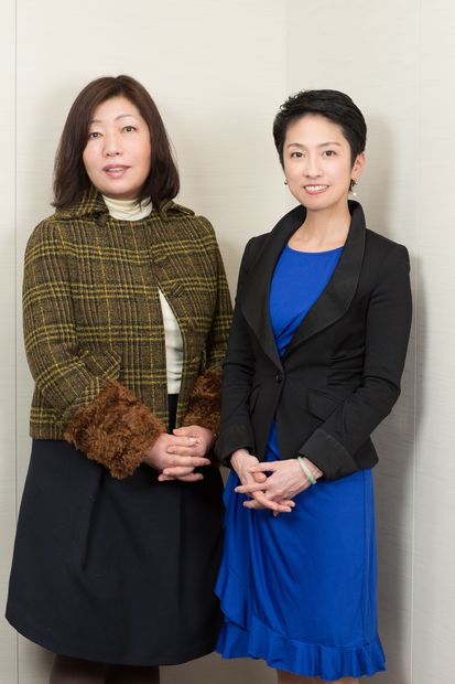 蓮舫さん（右）と林真理子さん（撮影／山本倫子）