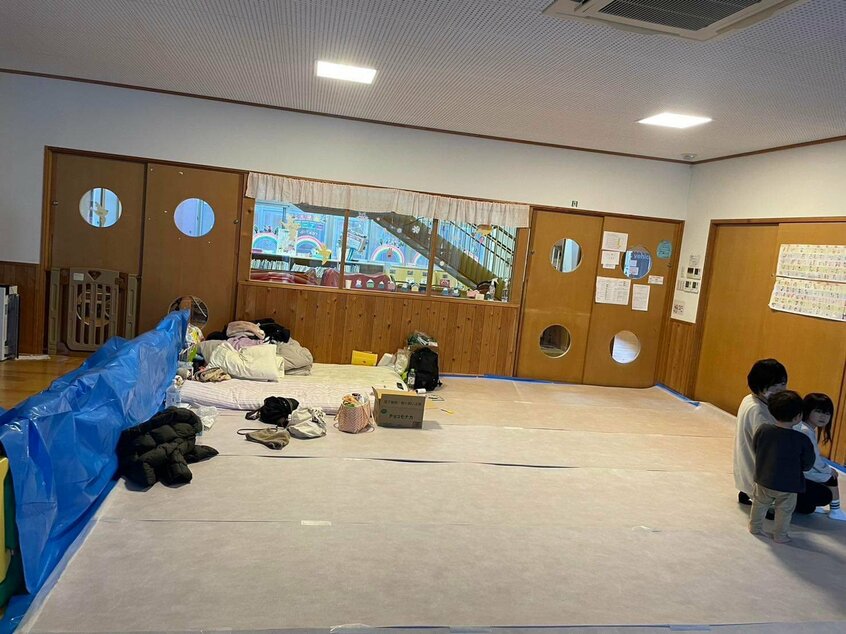 輪島市内に開設されたわじまミドリ保育園母子避難所(写真/同避難所提供)