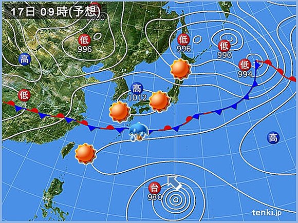 17日の予想天気図