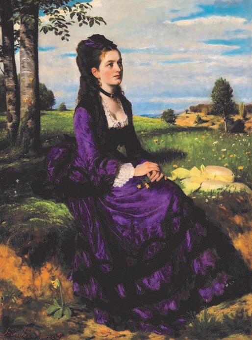 シニェイ・メルシェ・パール　《紫のドレスの婦人》 1874年　ブダペスト、ハンガリー・ナショナル・ギャラリー