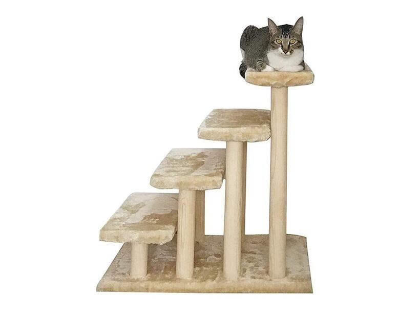 純木　猫の階段　4段しんりょく（HAIBEIR）7099円　長さ40×幅61×高さ62センチ
