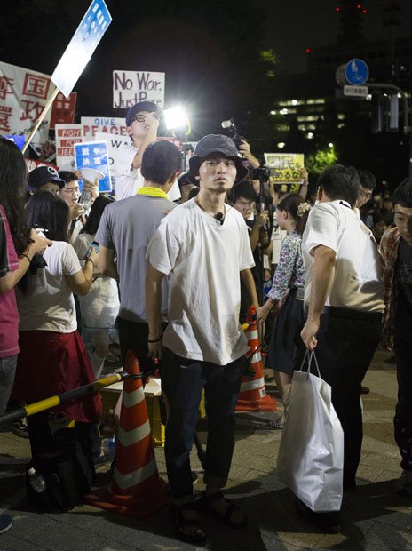 明治学院大学４年奥田愛基さん（２３）「特定秘密保護法に反対するとき、日本の大学生で俺らが一番この法律に詳しくなろうって話し合った。ロジカルに、でも『これ嫌だ』って感情があってもいいよねって」（撮影／写真部・加藤夏子）