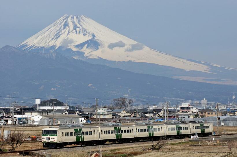 伊豆箱根鉄道駿豆線を5両編成で走る１８５系「踊り子」。特急料金なしで乗車できる（写真／Ｐｈｏｔｏ Ｌｉｂｒａｒｙ） 