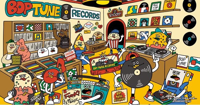 写真・図版（1枚目）| 「niko and ...」が架空のレコードショップ“BOP TUNE RECORDS”をテーマにしたオリジナルグッズを 7 月 18 日より WEB ストアにて先行予約発売！