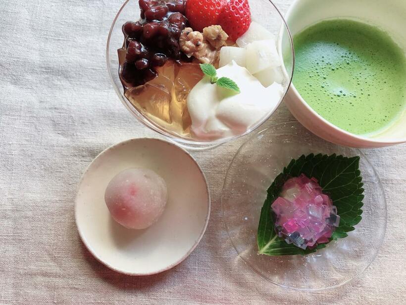 錦玉と求肥のアレンジで多彩な和菓子が作れる(撮影・内田いつ子)