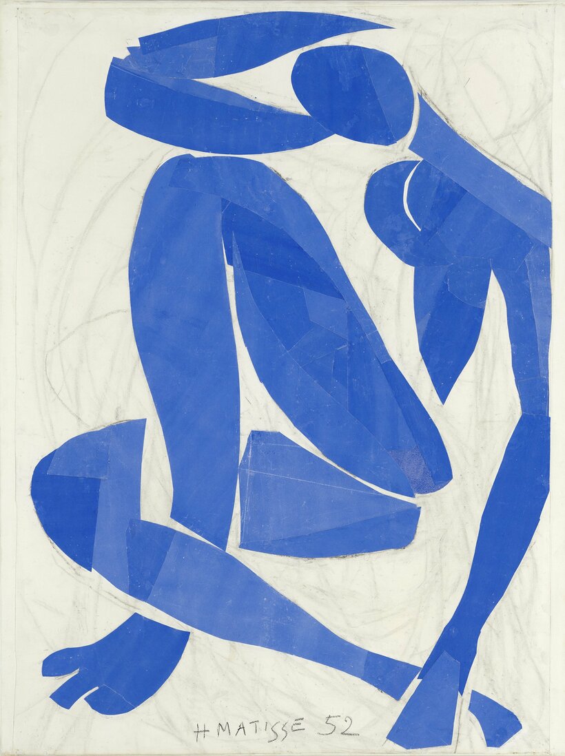 【来日作品】アンリ・マティス《ブルー・ヌードIV》／1952年　切り紙絵　103×74cm　オルセー美術館蔵（ニース市マティス美術館寄託）／パリ、フランス