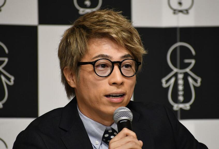 8月1日に開かれた「がちキャラ」の設立会見に出席した田村淳＝撮影・多田敏男