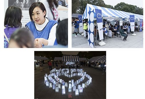 チャリティーイベントでは、同社のビジネスパートナーが地域の販売店で日々行っているハンドトリートメントを提供。がんへの不安を抱える人たちとの人肌のぬくもりを介した心の通ったコミュニケーションが、がんと共生し、自分らしく生きることへの希望につながっている