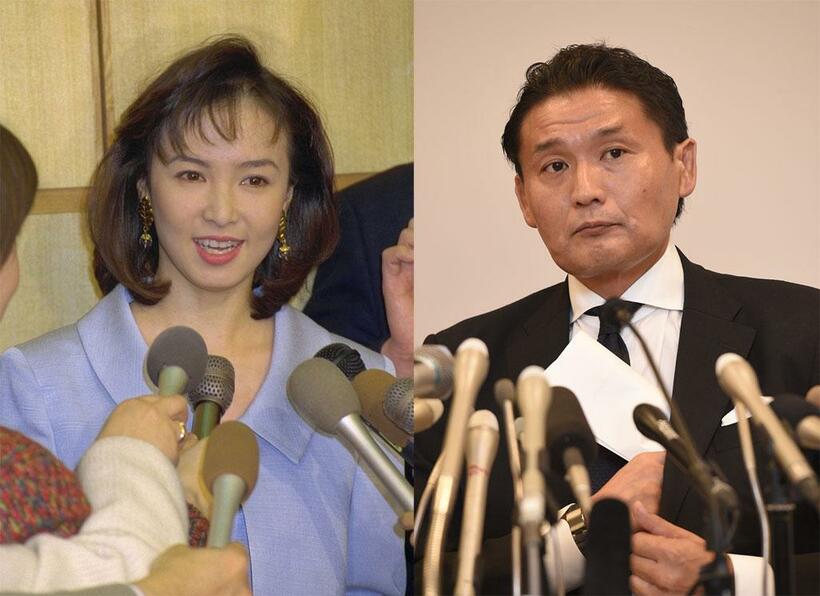 昨年１０月に離婚した河野景子さん（左）と元貴乃花親方　（ｃ）朝日新聞社