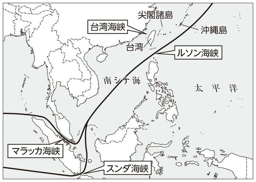 日本にとってルソン海峡は、海上交通路の要の一つ。ここを中国が支配すると、日本の海上交通は危機に陥る